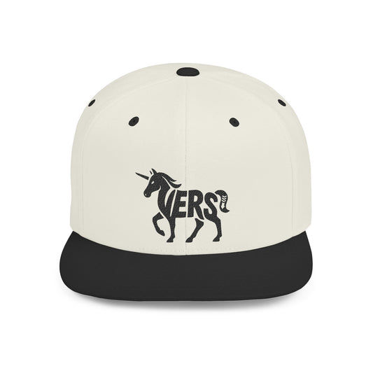 VERS UNICORN Flat Bill Snapback - Onyx Silhouette Design