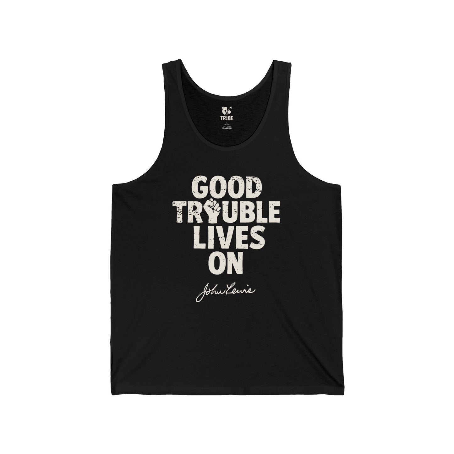 GOOD TROUBLE Jersey Tank - Bone Silhouette Design