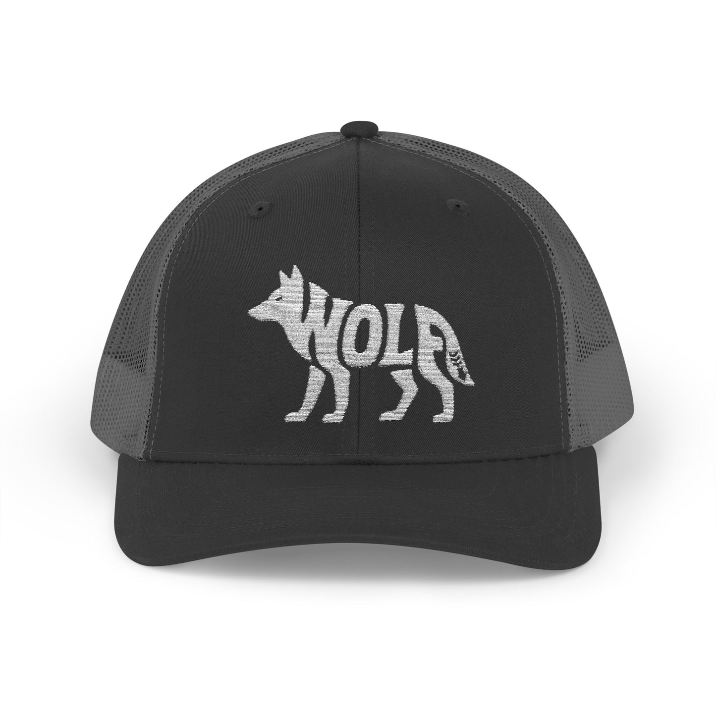 WOLF Snapback Trucker Cap - Bone Silhouette Design