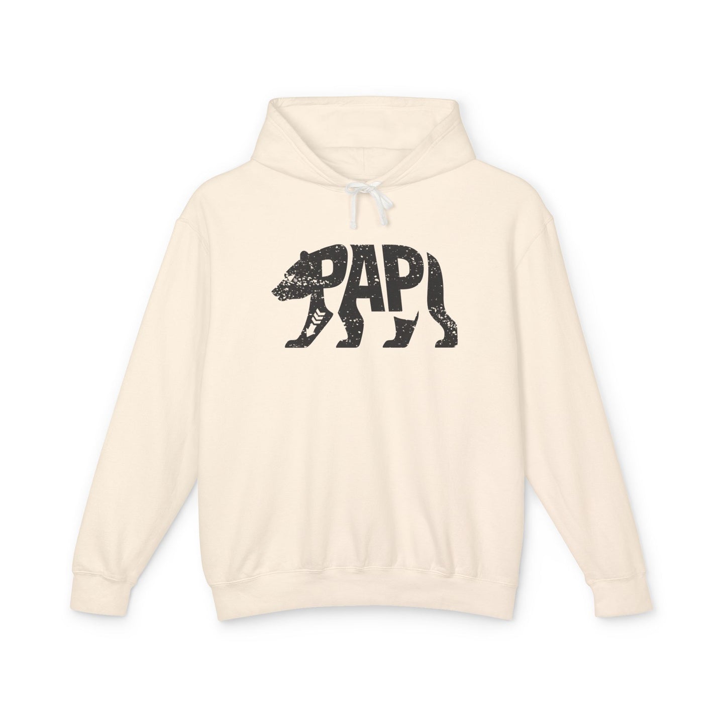 PAPI BEAR Lightweight Hoodie - Onyx Silhouette Design