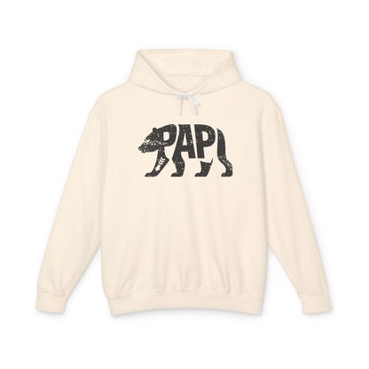 PAPI BEAR Lightweight Hoodie - Onyx Silhouette Design