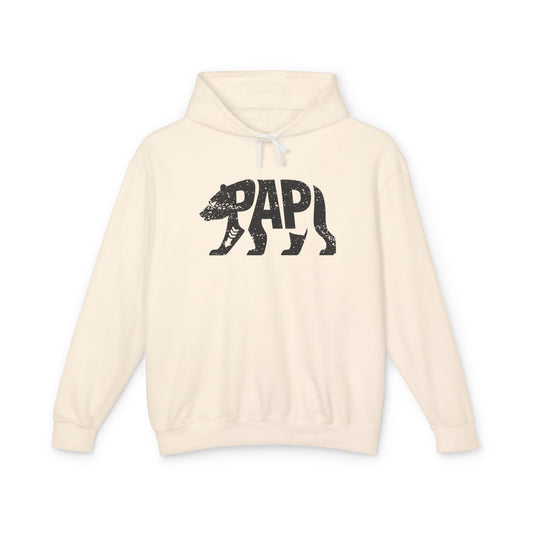 PAPI BEAR Lightweight Hoodie - Onyx Silhouette Design