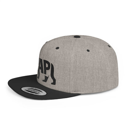 PAPI BEAR Flat Bill Snapback — Onyx Silhouette Design