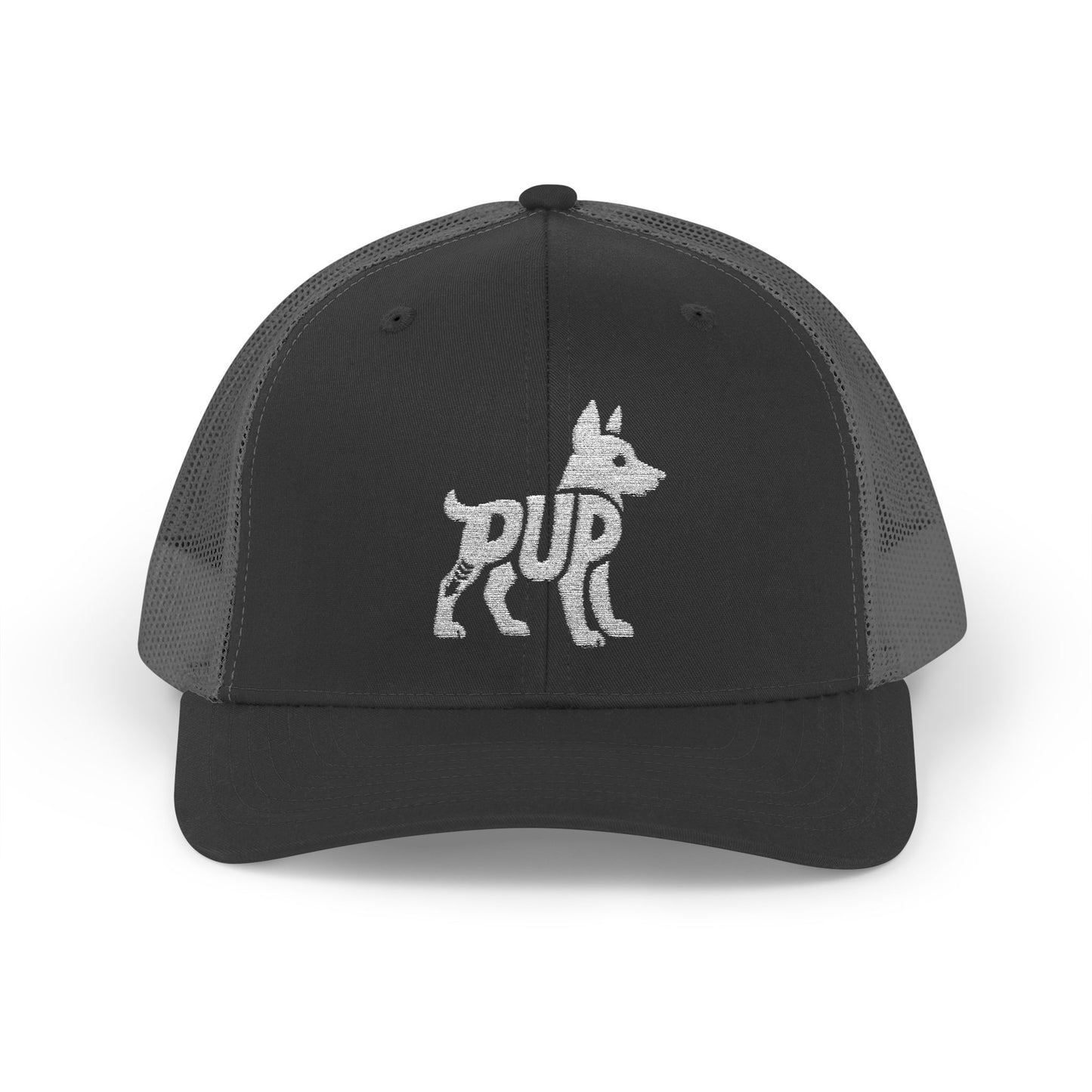 PUP Snapback Trucker Cap - Bone Silhouette Design