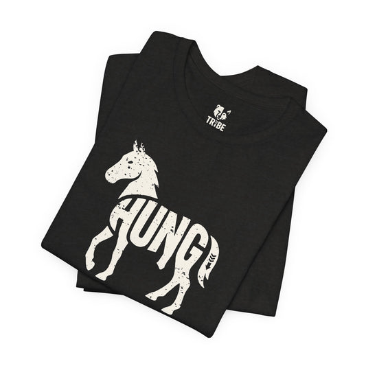 HUNG HORSE Jersey Tee - Bone Silhouette Design