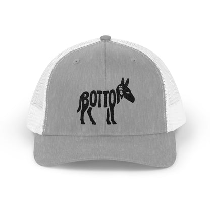 BOTTOM ASS Snapback Trucker Cap - Onyx Silhouette Design