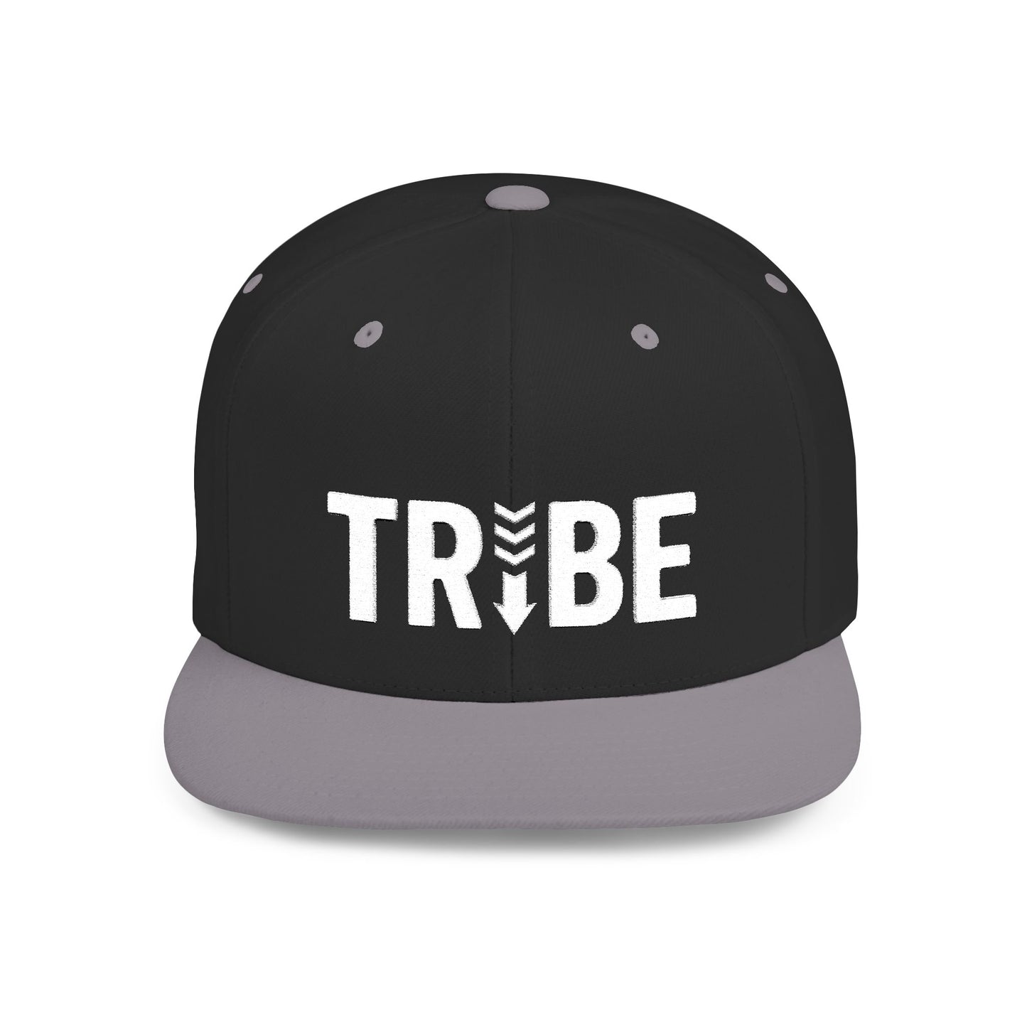 TRIBE Logo Flat Bill Snapback — Bone Design