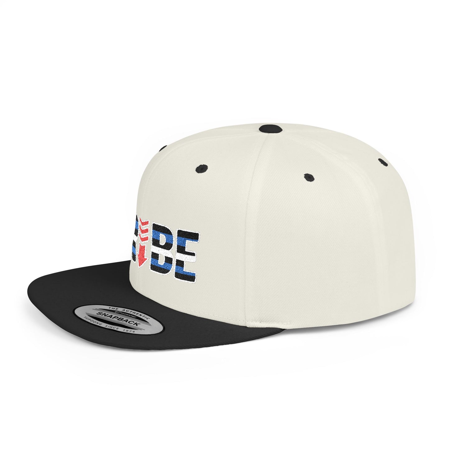 TRIBE Logo Flat Bill Snapback — Leather & Pup Pride Design
