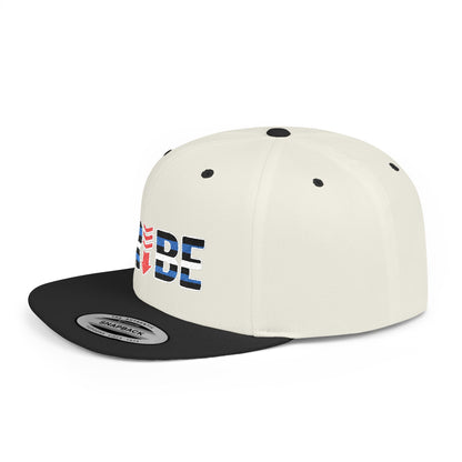 TRIBE Logo Flat Bill Snapback — Leather & Pup Pride Design