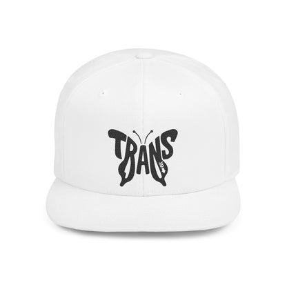 TRANS BUTTERFLY Flat Bill Snapback — Onyx Silhouette Design