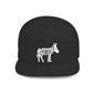 BOTTOM ASS Flat Bill Snapback — Bone Silhouette Design