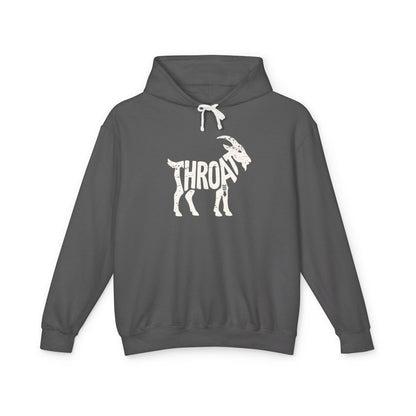 THROAT GOAT Lightweight Hoodie - Bone Silhouette Design