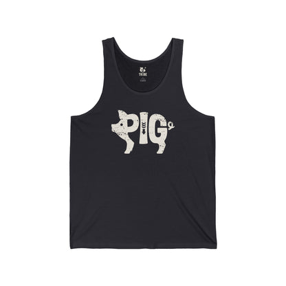 PIG Jersey Tank - Bone Silhouette Design