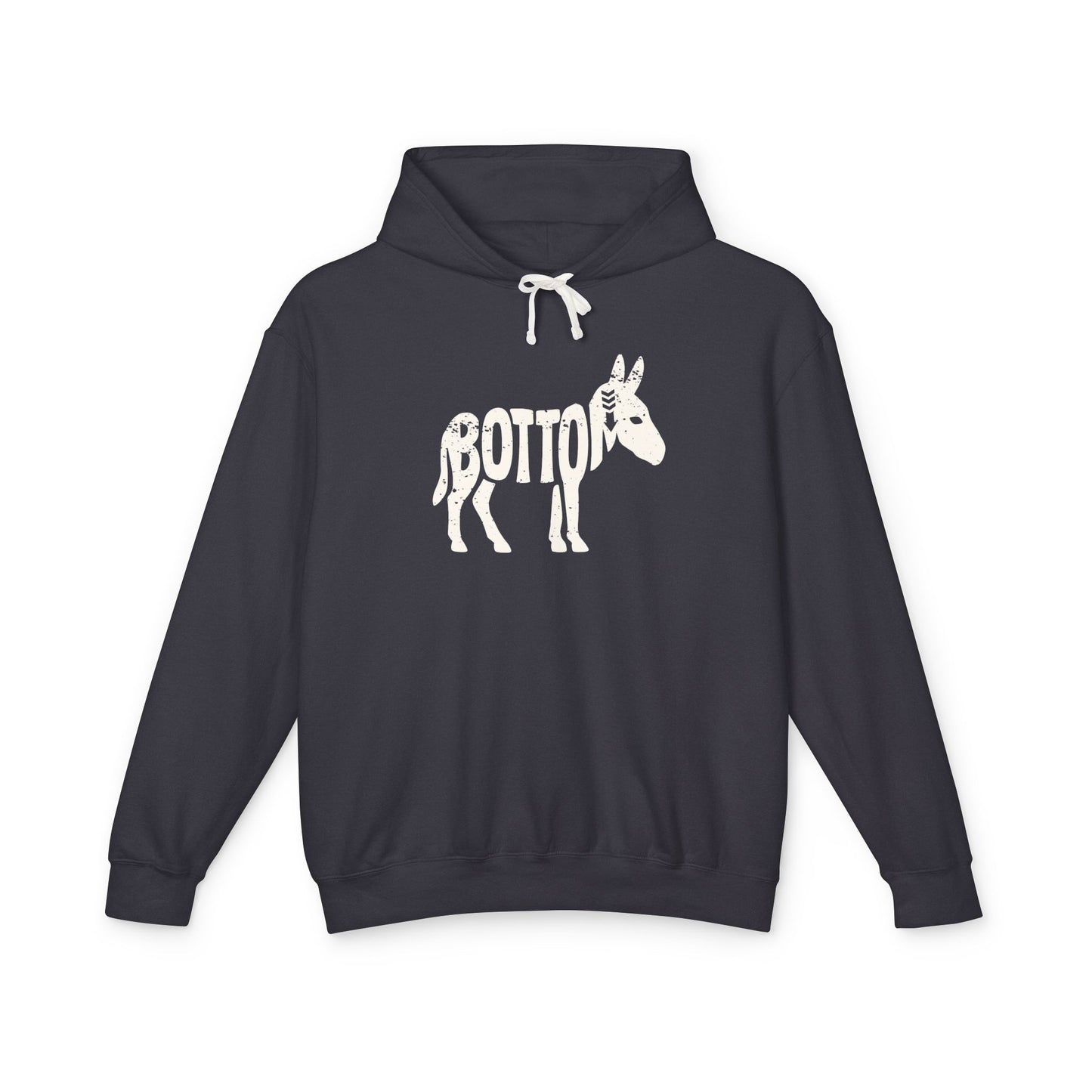 BOTTOM ASS Lightweight Hoodie - Bone Silhouette Design