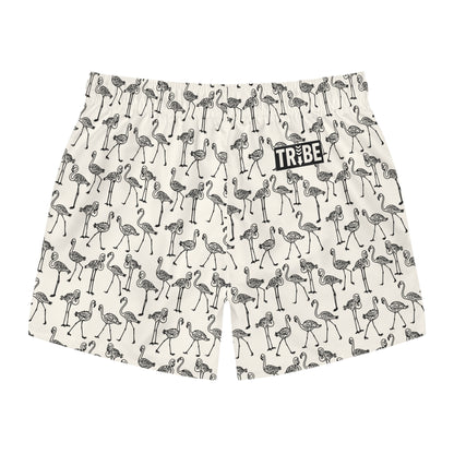 FLOCK TOGETHER Imprinted 5-6" Inseam Swim Trunks - Bone