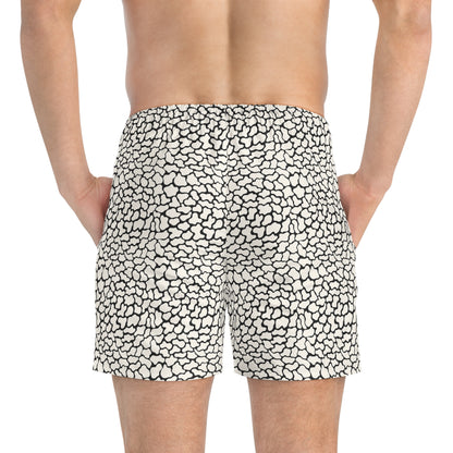 FERAL Imprinted 5-6" Inseam Swim Trunks - Bone