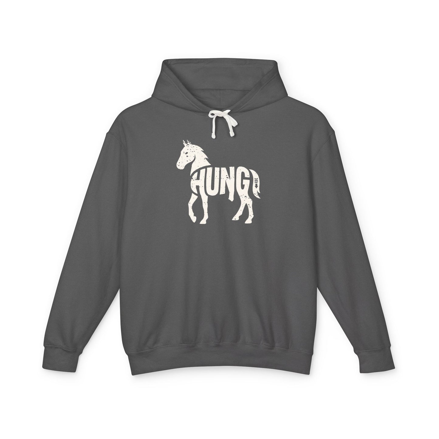 HUNG HORSE Lightweight Hoodie - Bone Silhouette Design
