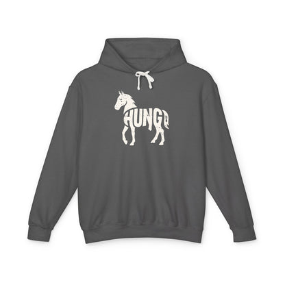HUNG HORSE Lightweight Hoodie - Bone Silhouette Design