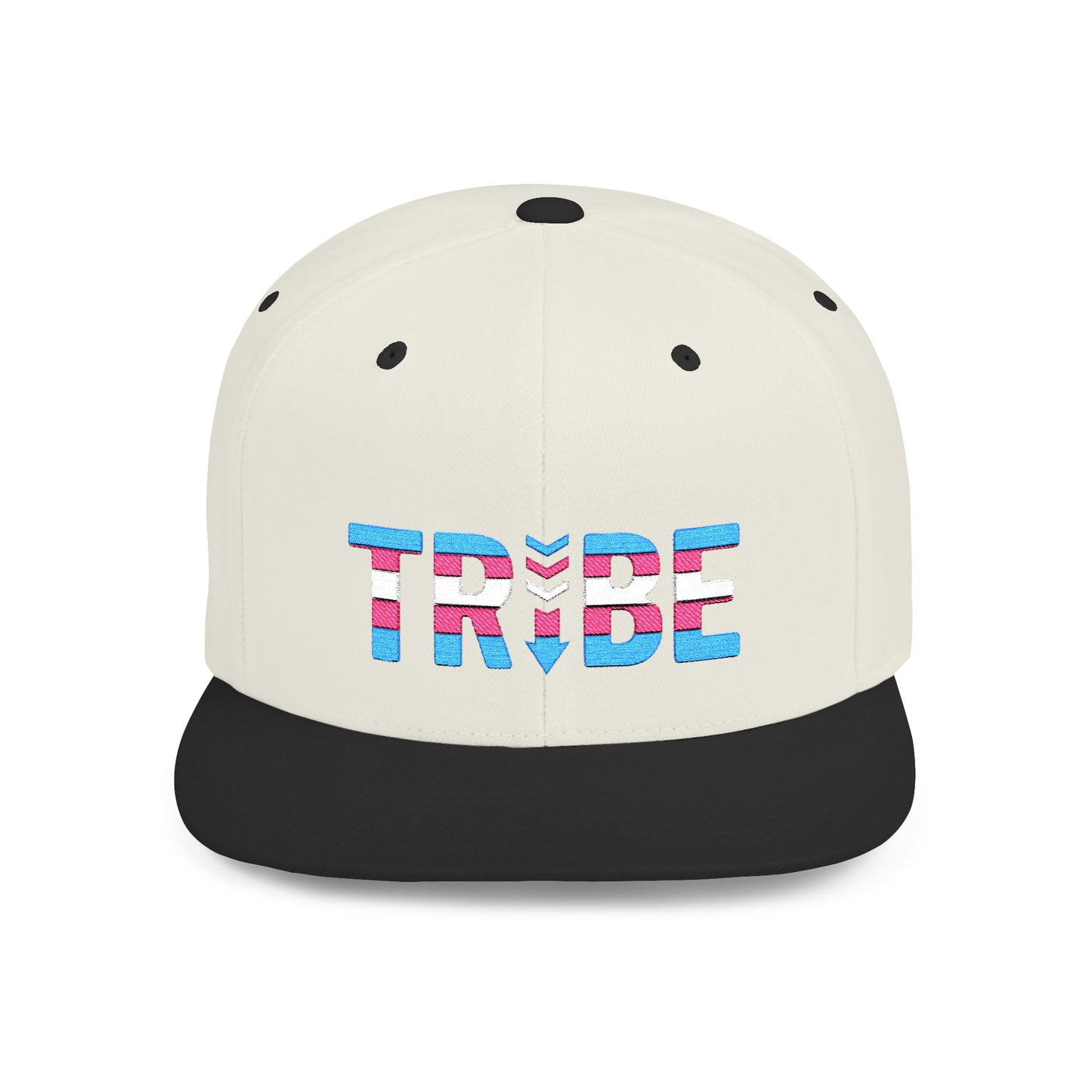 TRIBE Logo Flat Bill Snapback — Trans Pride Design