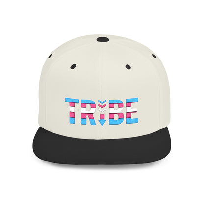 TRIBE Logo Flat Bill Snapback — Trans Pride Design