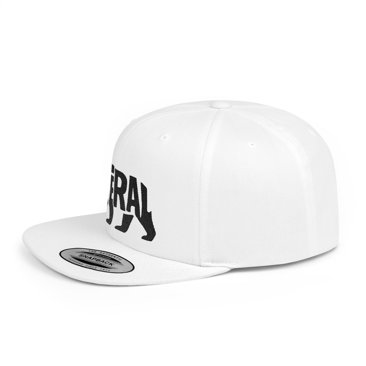 FERAL BEAR Flat Bill Snapback — Onyx Silhouette Design